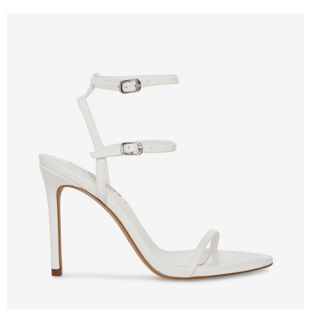 Steve Madden White Strappy Stiletto Sandals